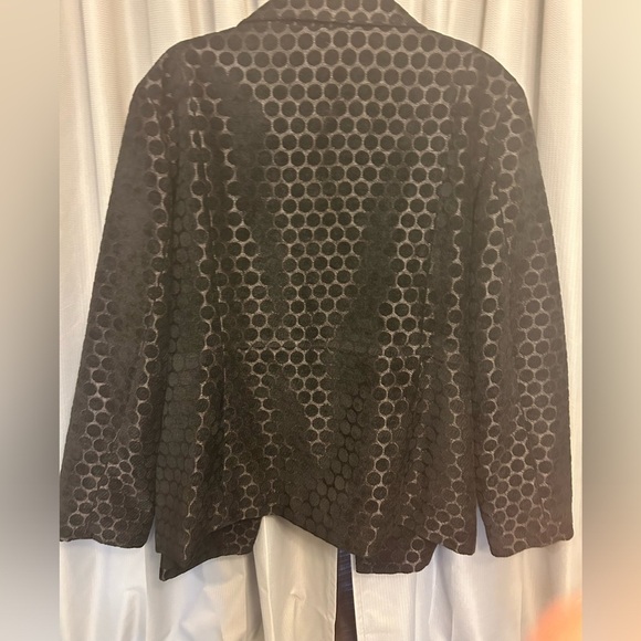 CHICOS Black Polka Dot Button Down Lined Jacket/Coat XL like new 3 - Picture 3 of 5